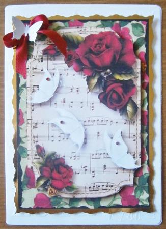 Red Roses & White Butterflies Sheet Music Plaque by Davina Rundle