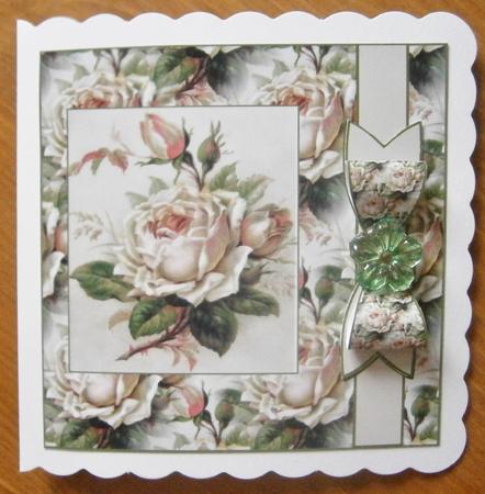 Vintage Roses with Folded Paper Bow by Davina Rundle