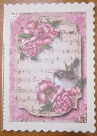 Glory Rose Wren Sheet Music Plaque by Davina Rundle