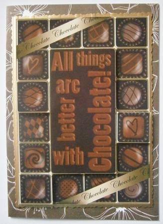 A4 Chocolate Greetings Card Topper by Davina Rundle