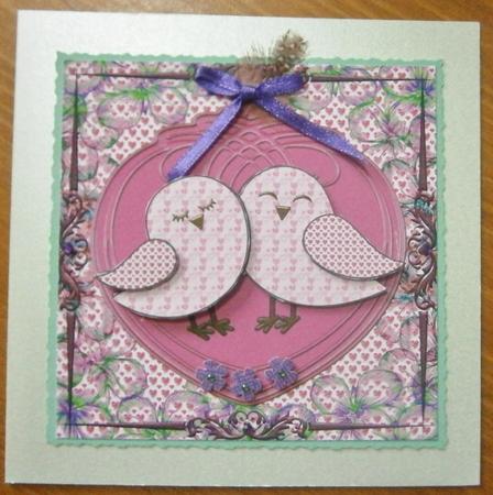 Mr & Mrs Sweet Heart Lovebirds - Pink by Davina Rundle