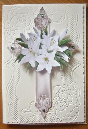 Easter / Sympathy Cross& Lilies by Davina Rundle