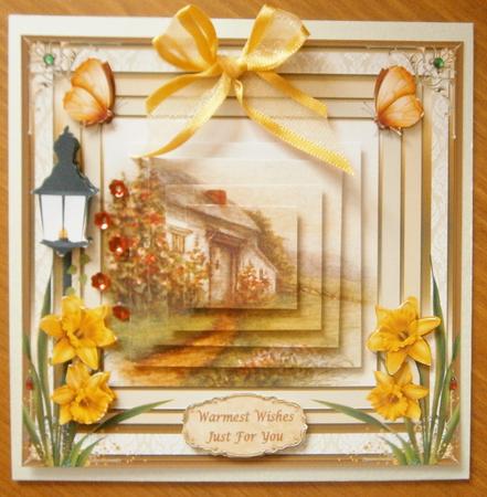 Vintage Country Cottage Decoupage Birthday 8x8ins Mini Kit by Davina Rundle