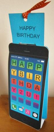 3D Smartphone Shaped Birthday Card & Gift Card Holder by Davina Rundle