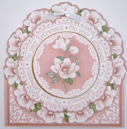 Pink Magnolia Your Retirement 3D Picture Doily C & E Kit by Davina Rundle