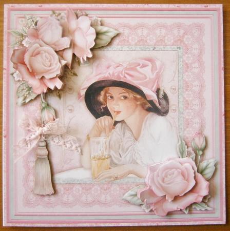 Vintage Lady & Drink 8x8 Mini Kit & Decoupage by Davina Rundle