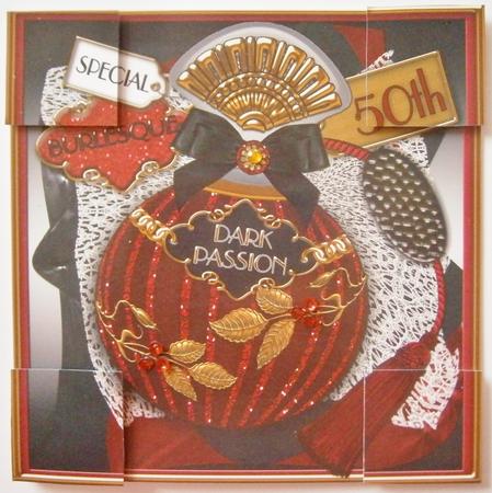 Burlesque Perfume 50th Birthday 8inch Topper Sheet by Davina Rundle