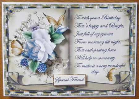 Birthday Rose Book Topper with Decoupage by Davina Rundle
