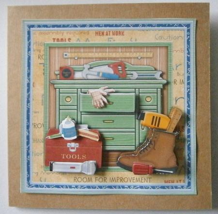 Tool Shed Male Birthday 8x8 Mini Kit & Decoupage by Davina Rundle