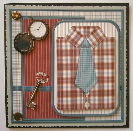 Dad's Shirt Card with Decoupage by Davina Rundle