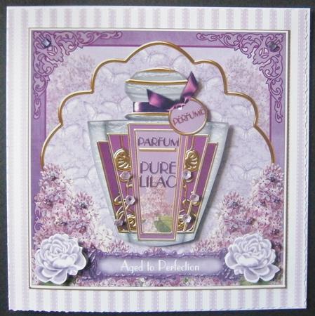 Lilac Floral Perfume Aged to Perfection 7in Deco Topper by Davina Rundle
