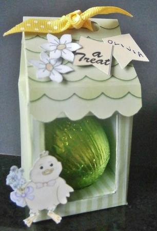 3D Little Chick Tiny Easter Egg Milk Carton or Treat Box by Davina Rundle