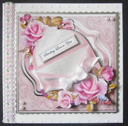 Open Envelope Card Front Mini Kit - Pink & Pearl by Davina Rundle