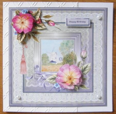 Wild Rose 8x8 Card Mini Kit with Decoupage by Davina Rundle