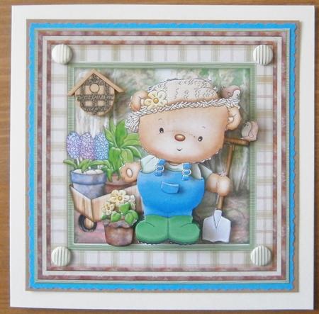 Green Thumb Ted 8x8 Mini Kit & Decoupage for Men by Davina Rundle