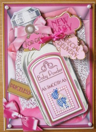 New Baby Girl Baby Powder 7x5in Decoupage Step-by-step by Davina Rundle