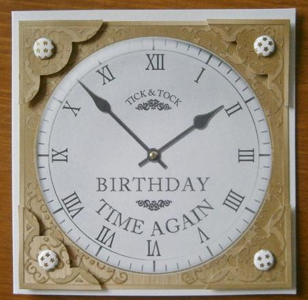 8 x 8 Birthday Clock Scalloped Corner Topper by Davina Rundle