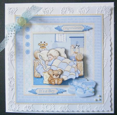 Baby Boy Cute as a Button 8x8 Mini Kit & Decoupage by Davina Rundle