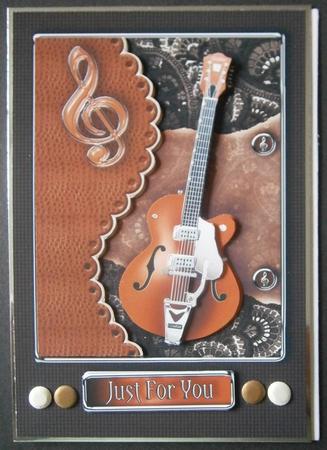 Tan Guitar Decoupage by Davina Rundle