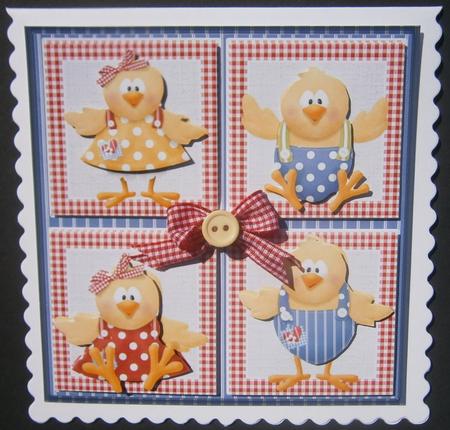 The Hen Family Card with Toppers and Decoupage by Davina Rundle