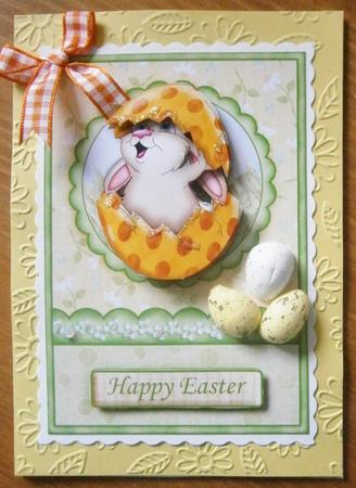 Hatching Easter Bunny Topper and Decoupage by Davina Rundle