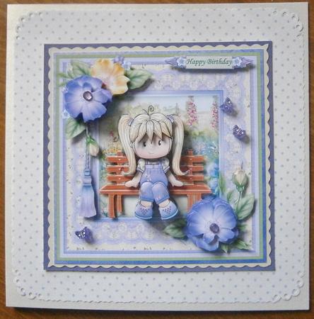 Jodie's Garden Bench 8x8 Mini Kit & Decoupage by Davina Rundle