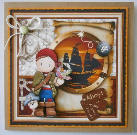 Pirate Andy with Ages 8x8 Mini Kit & Decoupage by Davina Rundle