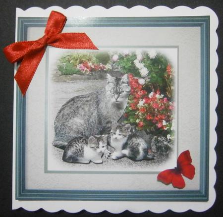 Cat & Kittens 3D Decoupage Sheet by Davina Rundle