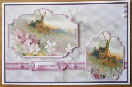 Windmill and Sunset Card with Toppers by Davina Rundle