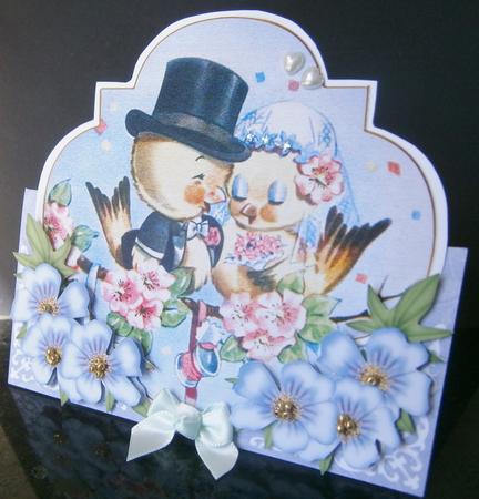 Love Ducks Blue Fancy Over 3D Mini Card Kit by Davina Rundle