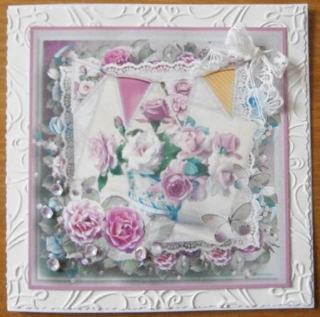 Lilac Roses 8x8 Topper Sheet by Davina Rundle
