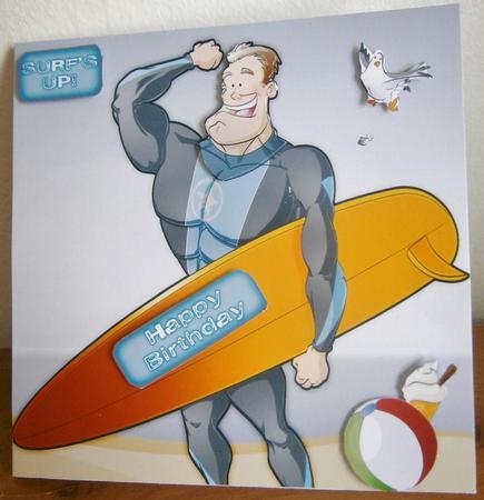 Surf Dude Ii 8x8 Quick Card by Davina Rundle