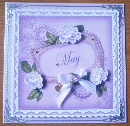 Lilac Roses May 8in Decoupage Topper by Davina Rundle
