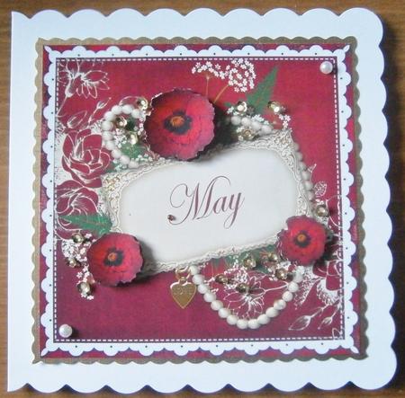 Red Giant Poppy May 8in Vintage Decoupage Topper by Davina Rundle