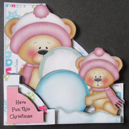 Peek-a-boo Winter Bears Pink - Edgy - Mini Kit by Davina Rundle