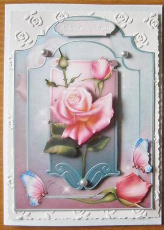 La Rosa Shaped Card Front with Step by Step by Davina Rundle