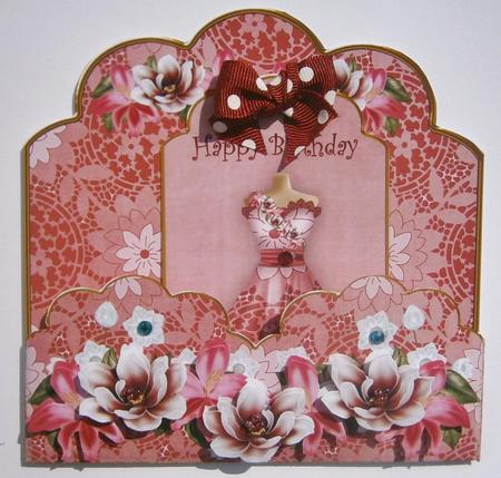 Red Magnolia Happy Birthday Scallop Fashion Tag Cf Mini Kit by Davina Rundle