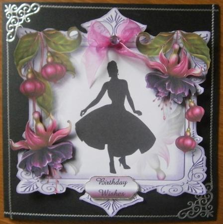 Fabulous Fuschias & Fifties Silhouette, Shaped Topper by Davina Rundle