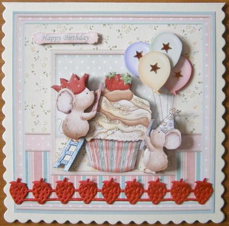 Cupcake Candle on Top 8x8 Mini Kit & Decoupage by Davina Rundle