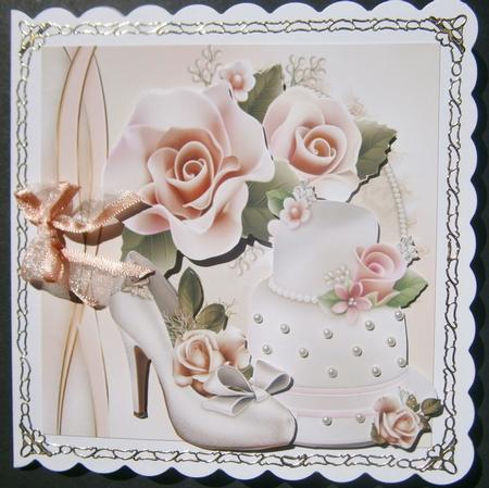 Beautiful Pink Flowers & Wedding Cake 8x8 Mini Kit by Davina Rundle