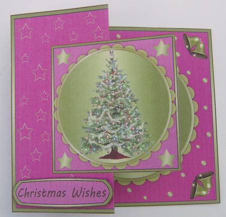 Christmas Tree Fold Back Pink by Davina Rundle