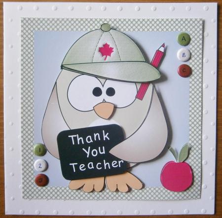 Thank You Teacher Owl Card by Davina Rundle