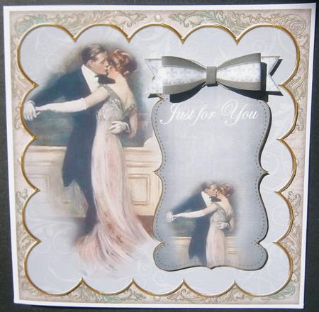 Silver Dancing Couple Just for You 8in Scallop Topper by Davina Rundle