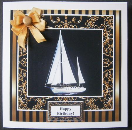 Sail Away with Me - 8 x 8 Black & Gold Men & Women by Davina Rundle