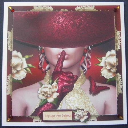 Lady with Red Hat and Gloves Card Front by Davina Rundle