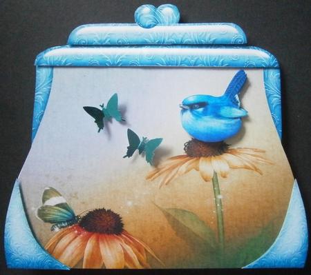Handbag Shape Card Bird 2 by Davina Rundle