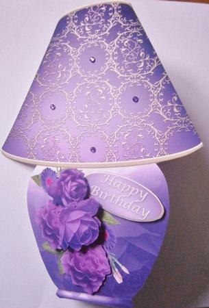 Table Lamp Card Mini Kit - Purple Posy by Davina Rundle