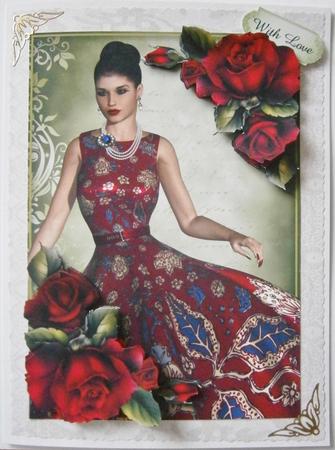 Vintage Beauty with Gorgeous Red Roses by Davina Rundle