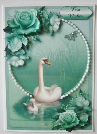 Blue Swan Song with Decoupage by Davina Rundle