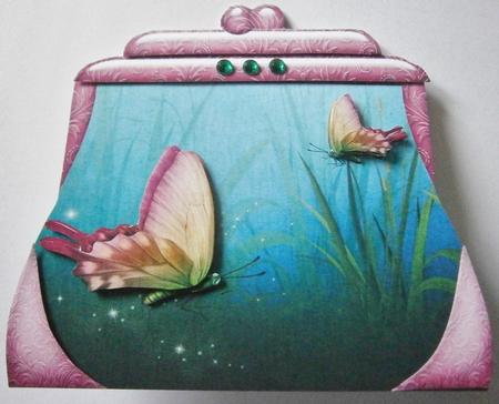 Small Handbag Shape Card Pink by Davina Rundle